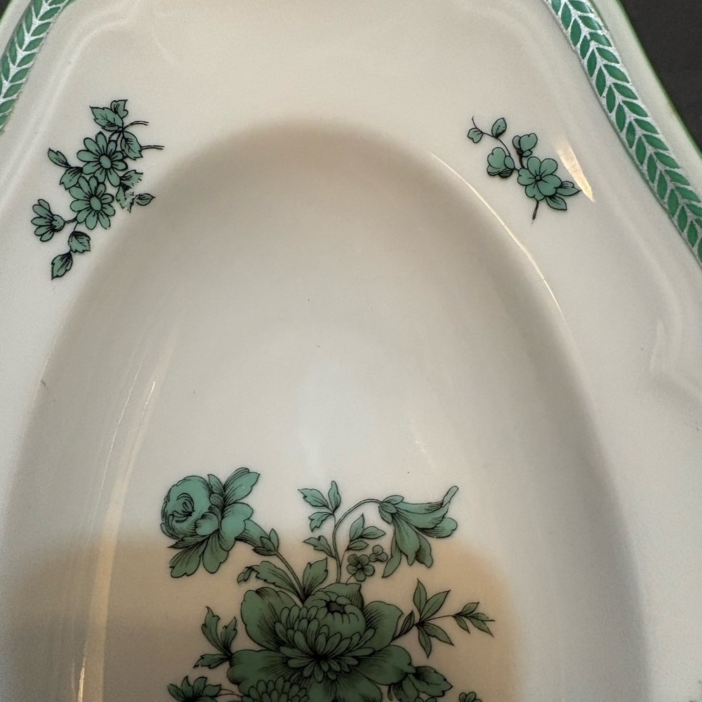 Vintage Rosenthal Green and Cream Floral relish dish bowl - Picture 4 of 6